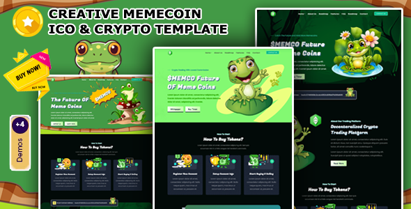 Meme coin - Memecoin ICO and ICO Crypto Bootstrap Template