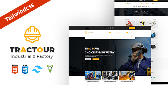 Tractour - Industrial / Manufacturing Tailwind CSS Template