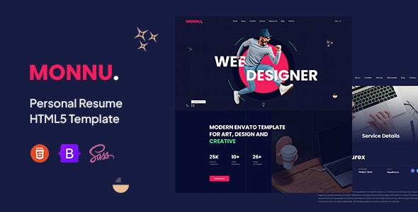 Monnu - Personal Resume HTML5 Template
