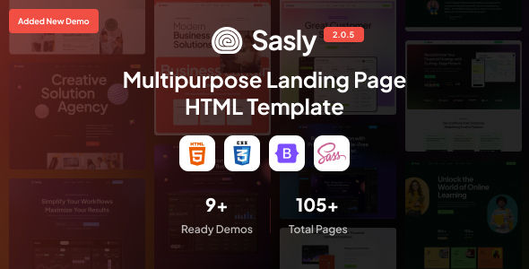 Sasly - Multipurpose Landing Page HTML Template