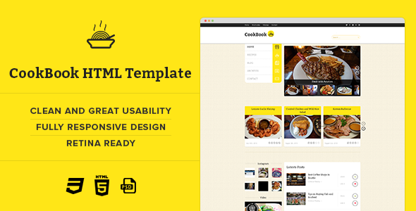 CookBook :: Retina Responsive Recipe HTML Template