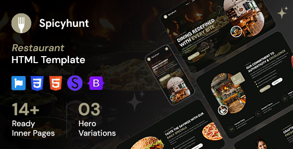Spicyhunt - Restaurant HTML Template
