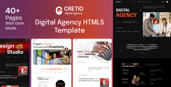 Cretio – Digital Agency HTML Template