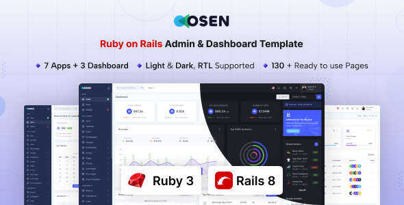 Osen - Ruby on Rails Admin & Dashboard Template