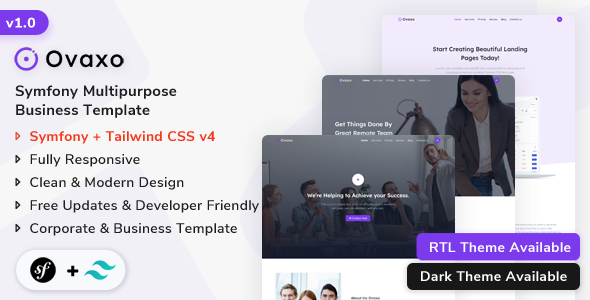 Ovaxo - Symfony Business & Corporate Landing Template