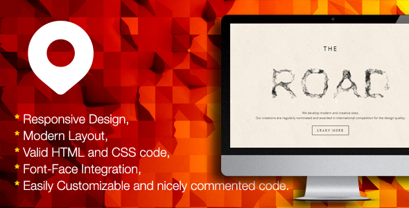 The Road - One Page Portfolio Template