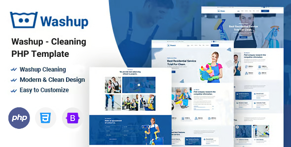 Washup – Cleaning Services PHP Template