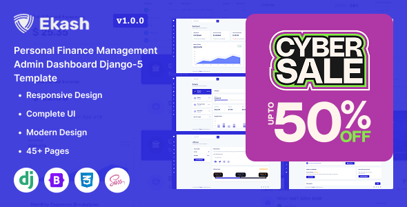 Ekash - Personal Finance Management Admin Dashboard Django Template