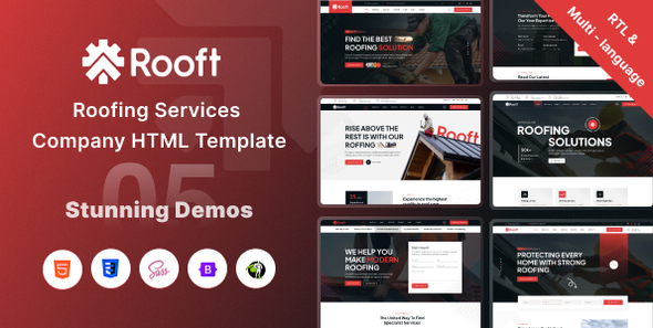 Rooft – Roofing Services & Contractor HTML Template + RTL