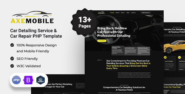 Axemobile - Car Detailing Service & Car Repair PHP Template