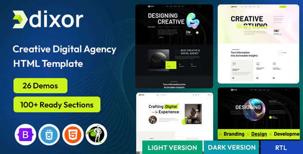 Dixor - Creative Digital Agency HTML Template