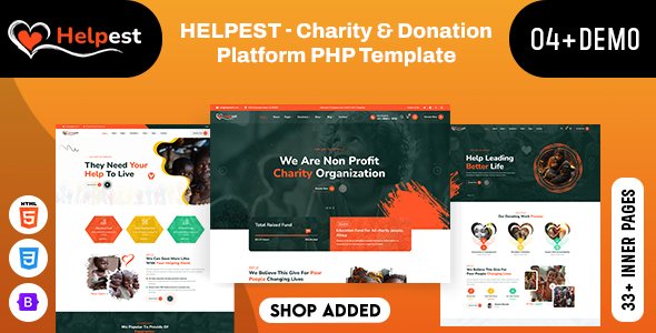 Helpest - Charity & Donation Platform PHP Template