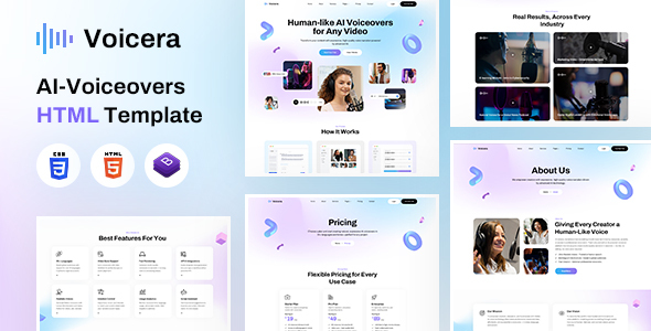 Voicera |  AI Voiceover HTML Template
