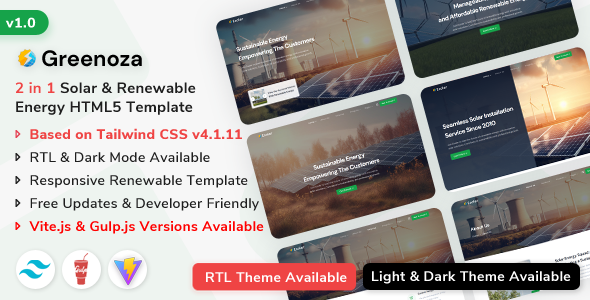 Greenoza - Solar & Renewable Energy HTML5 Template