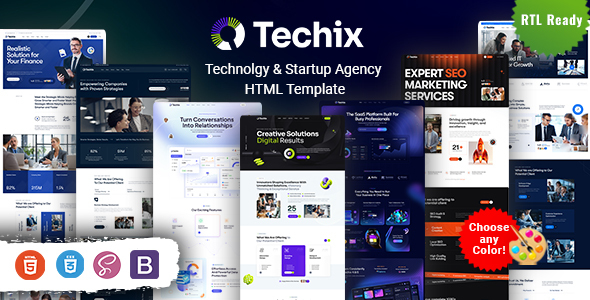 Techix - Technology & Startup Agency HTML Template