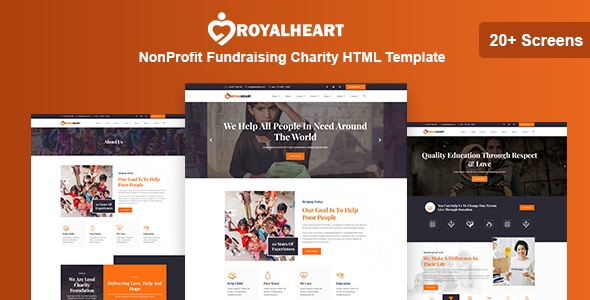 Royalheart - NonProfit Fundraising Charity HTML Template