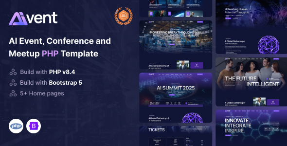 Aivent - AI Event, Conference and Meetup PHP Template