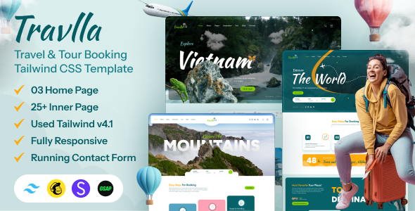 Travlla - Travel & Tour Booking Tailwind CSS Template