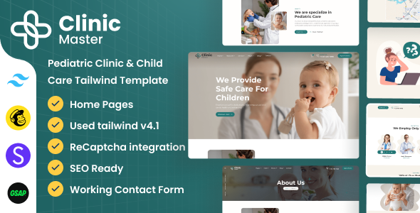 ClinicMaster - Pediatrics & Child Care Tailwind CSS Template