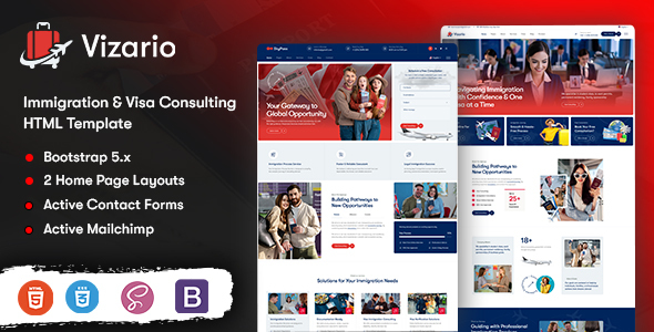 Vizario - Immigration and Visa Consulting HTML Template