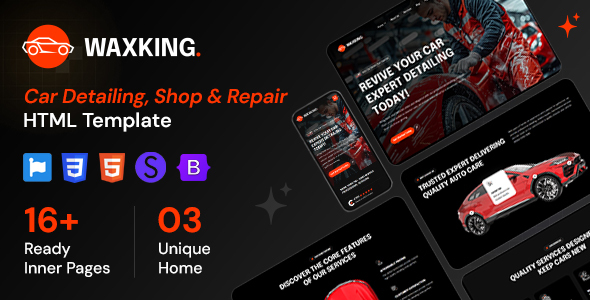 Waxking - Car Detailing, Shop & Repair HTML Template