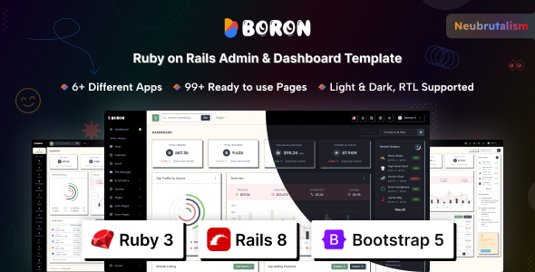 Boron - Ruby on Rails Admin & Dashboard Template
