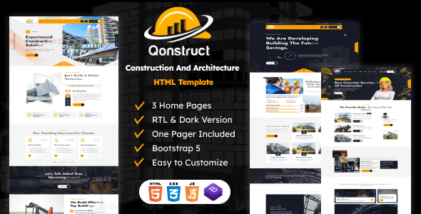 Qonstruct - Construction and Architecture HTML Template