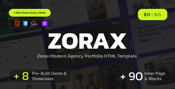 Zorax – Modern Creative Agency Portfolio HTML Template