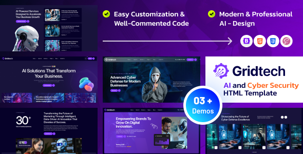 Gridtech - AI and Cyber Security HTML Template