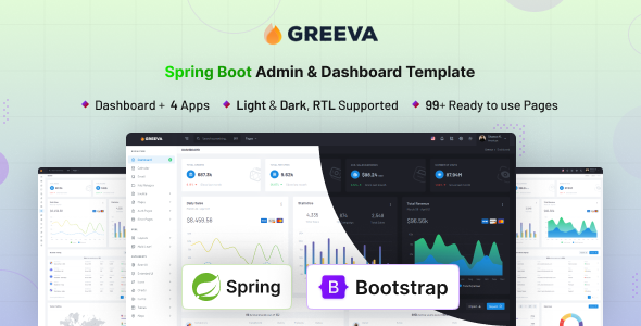 Greeva - Spring Boot Admin & Dashboard Template