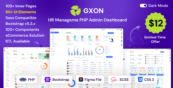 GXON | HR Management PHP Admin Dashboard Template + RTL