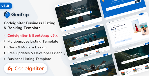GeoTrip - Codeigniter Multipurpose Business Listing & Booking Template