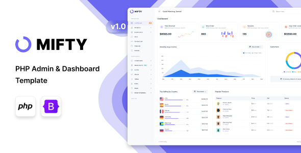 Mifty - PHP Admin & Dashboard Template