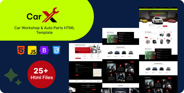 CarX – Auto Workshop, Car Store & Pre-Booking HTML Template