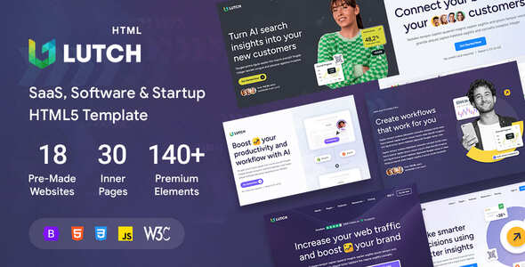 Lutch - SaaS, Software & Startup HTML5 Template