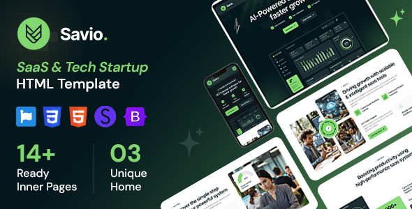 Savio - SaaS & Tech Startup HTML Template
