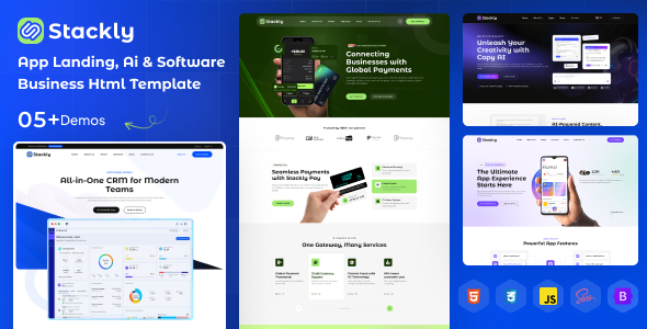 Stackly – App Landing, AI & Software Business HTML Template