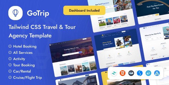 GoTrip - Tailwind CSS Travel & Tour Agency Template
