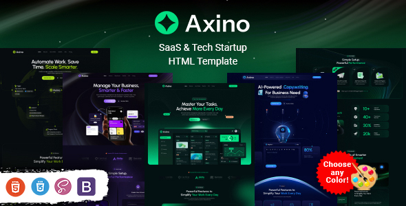 Axino - SaaS & Tech Startup HTML Template