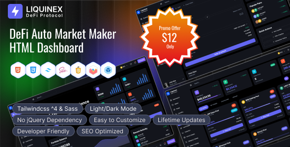 Liquinex – DeFi Auto Market Maker HTML Dashboard