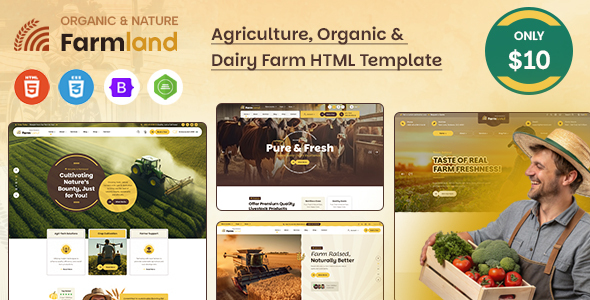 Farmland - Agriculture & Dairy Farm HTML Template