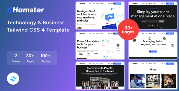 Hamster – Technology & Business TailwindCSS HTML Template