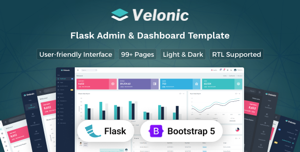 Velonic - Flask Admin & Dashboard Template