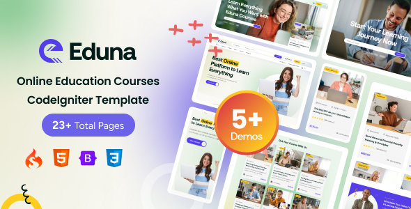 Eduna - Online Education Courses CodeIgniter Template