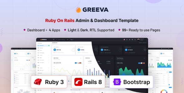 Greeva - Ruby On Rails Admin & Dashboard Template