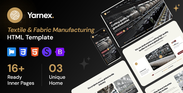Yarnex - Textile & Fabric Manufacturing HTML Template