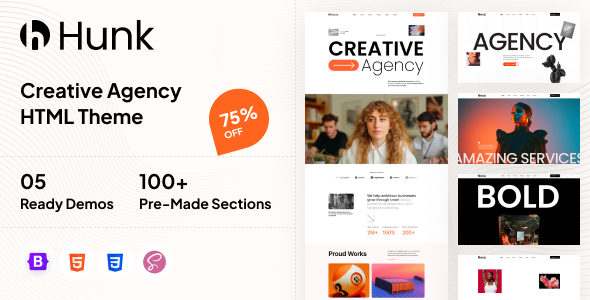 Hunk – Digital Agency & Portfolio HTML Template