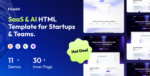 Flowbit – SaaS & AI Startup HTML Template