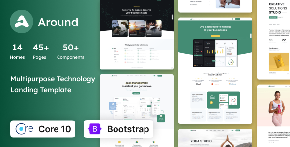 Around - SaaS, Startup & Technology ASP.Net Core Landing Template