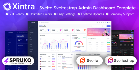 Xintra – Svelte TypeScript Admin Dashboard Template